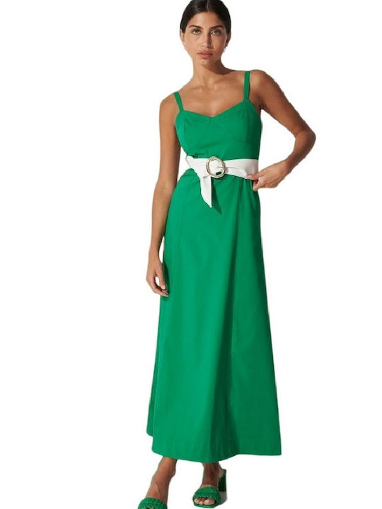 Ale - The Non Usual Casual Καλοκαιρινό Maxi Φόρεμα Πράσινο