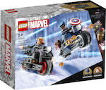 Lego Marvel Black Widow & Captain America Motorcycles pentru 6+ ani