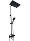 Shower Column with Bathtub Mixer 114cm Black