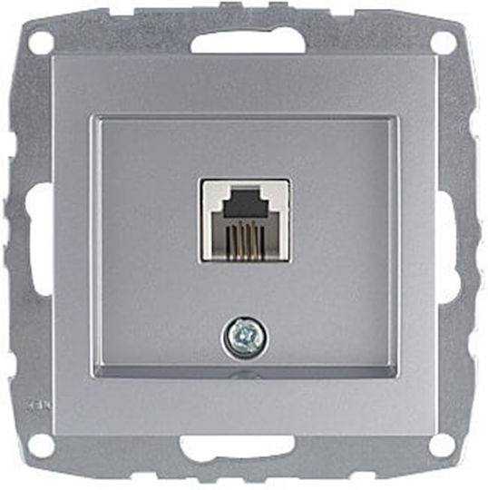 Mono Electric Πρίζα Τηλεφώνου χωρίς Πλαίσιο Μονή σε Ασημί Χρώμα 500-002105124