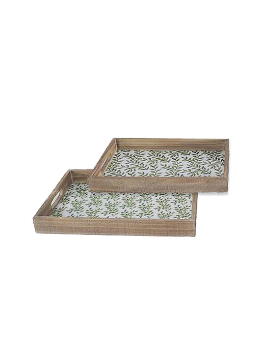 Zaros Wooden Decorative Tray 2pcs