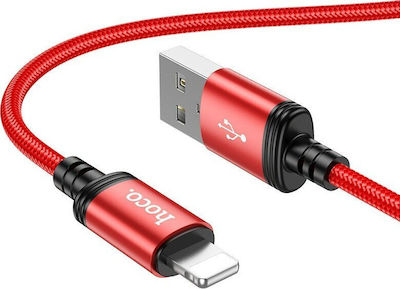 Hoco X89 Wind Braided USB-A to Lightning Cable Κόκκινο 1m (38885)