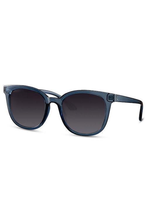 Solo-Solis Women's Sunglasses with Blue Acetate Frame and Gray Gradient Lenses NDL6433