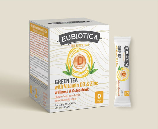 Eubiotica Beverage Wellness & Osteo Tea Green tea with D3 and Zinc Sticks 156gr