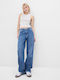 GAP Damen Crop Top Ärmellos mit Halsband Weiß