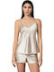 Milena by Paris Summer Satin Babydoll Gold