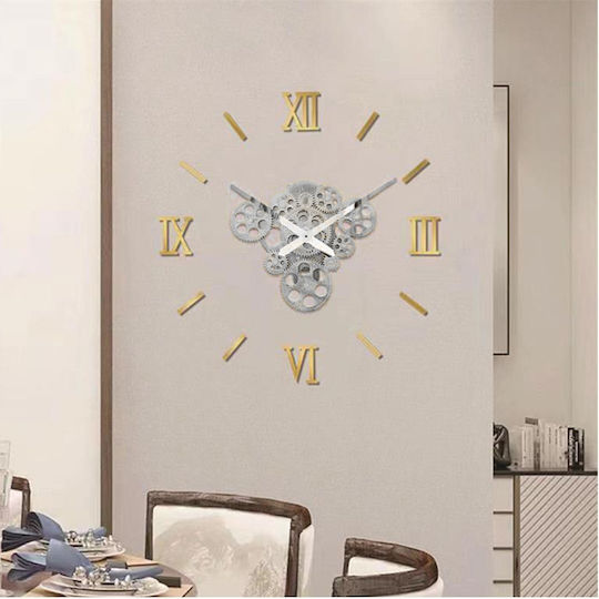 Factory 3D Wanduhr Aufkleber Kunststoff Gold