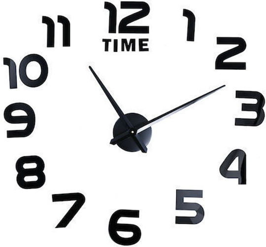 Factory 3D Wanduhr Aufkleber Kunststoff Schwarz