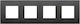 Vimar Horizontal Switch Frame 4-Slots Black 196...
