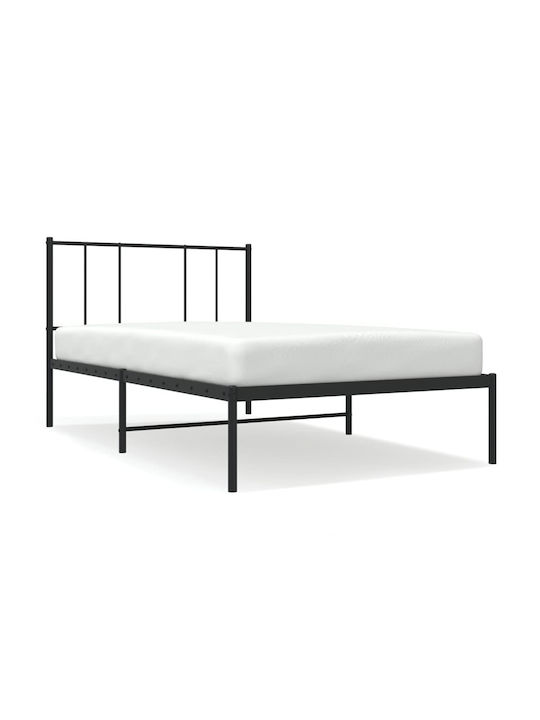 Single Bed Metallic with Slats Natural 90x190cm