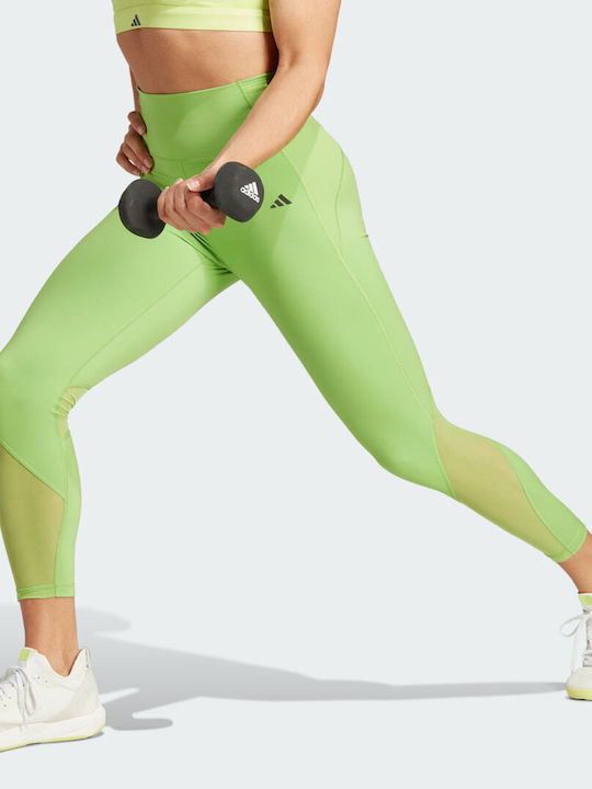Adidas Training Γυναικείο Cropped Κολάν Semi Lucid Lime
