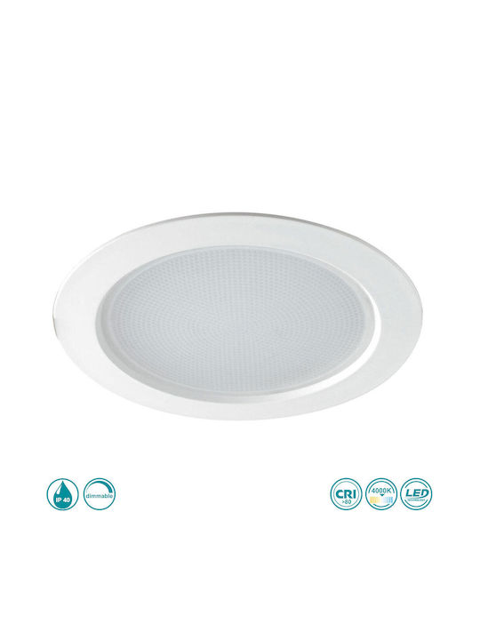 Fan Europe Horus Rund Metallisch Deckenstrahler mit Eingebauter LED und Natürliches Weiß Licht Weiß