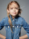 Kinder Jeansjacke Kurz Blau Icon