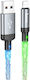 Hoco U112 Shine LED USB-A to Lightning Cable Χρυσό 1m (38972)
