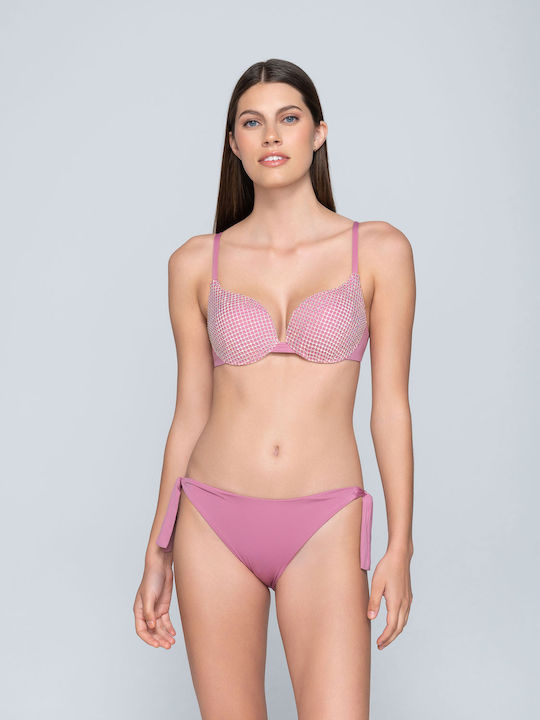 Luna Bikini Slip with Ties Pink