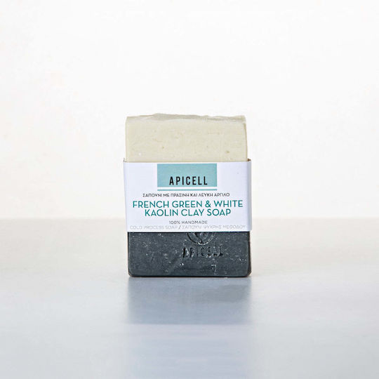 Apicell French Green & White Kaolin Clay Μπάρα Σαπουνιού 130gr