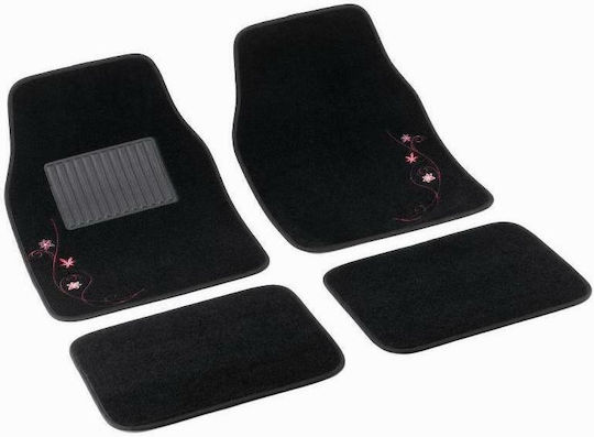 Bottari Satz Vorder- und Hintermatten Universal 4Stück aus Teppichboden Schwarz
