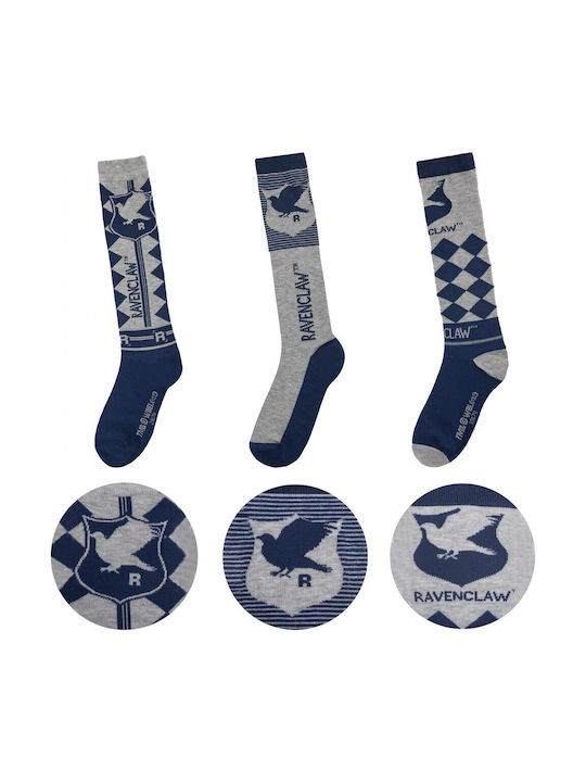 Cinereplicas Harry Potter Ravenclaw Κάλτσες με Σχέδια Μπλε 3Pack