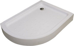 Karag Semicircular Acrylic Shower White 90x100x5.5cm FLO90R