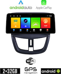 Ηχοσύστημα Αυτοκινήτου για Peugeot 207 2007> (Bluetooth/USB/WiFi/GPS/Apple-Carplay/Android-Auto) με Οθόνη Αφής 12.3"