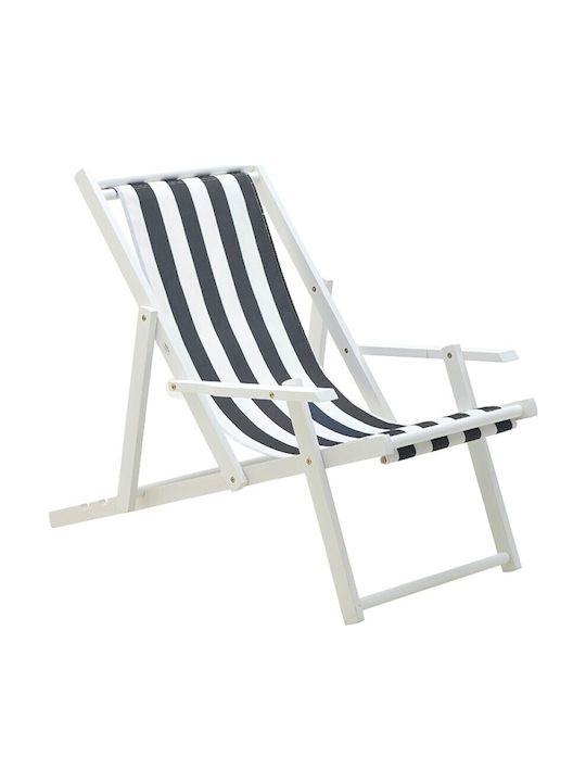 Deckchairs Wooden with Beige Fabric 100x64x85cm