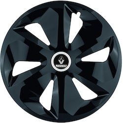 Jestic Car Hubcap Set with Renault Emblem 15" 4pcs Black /Black