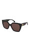 Gucci Women's Sunglasses with Brown Tartaruga Plastic Frame and Brown Gradient Lens GG1300S 002