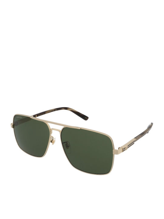 Gucci Men's Sunglasses with Brown Tartaruga Frame and Green Lens GG1289S 003