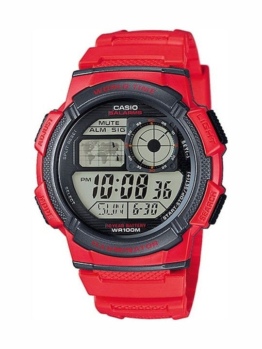Casio World Time Illuminator Ρολόι Μπαταρίας με Καουτσούκ Λουράκι Casio World Time Illuminator Ρολόι Μπαταρίας με Καουτσούκ Λουράκι