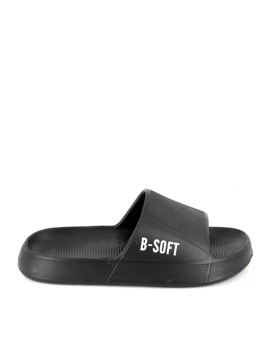 B-Soft 22801-2 Herren Slides Schwarze