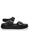 Sante Damen Flache Sandalen Flatforms in Schwarz Farbe