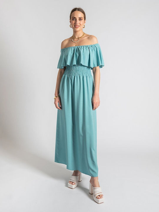 InShoes Sommer Maxi Kleid Türkis