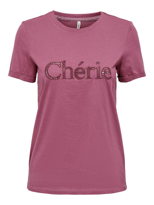 Only Γυναικείο T-shirt Ροζ