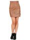 Leder Mini Rock Braun