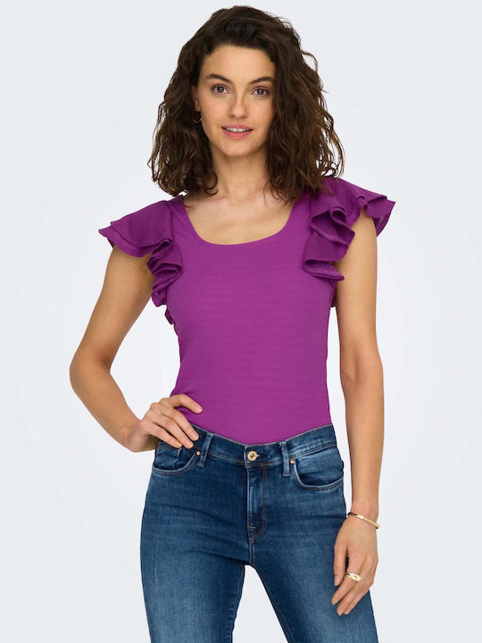Only Onlvenia Women's Summer Blouse Sleeveless Purple