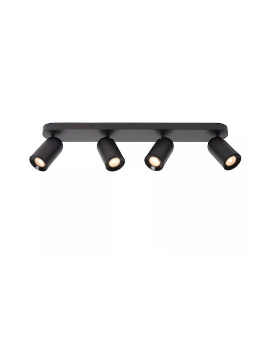 Lucide Lightning Punch Spot mit 4 Lichtern in Schwarz Farbe