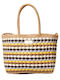 Bag to Bag Straw Beach Bag Yellow with Stripes