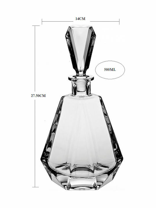 Novaker Brilliancy Crystal Decanter for Wine with Stopper Transparent 500ml KM160