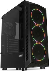 iBox Lupus 27 Gaming Midi Tower Κουτί Υπολογιστή με RGB Φωτισμό Μαύρο