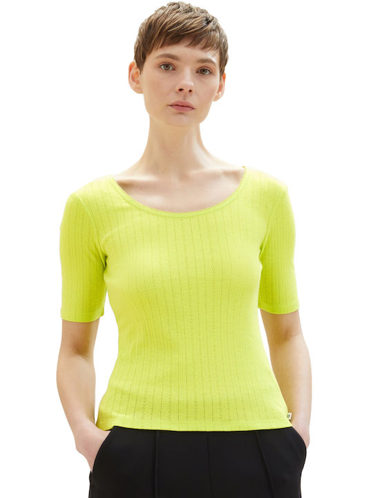 Tom Tailor Women's Summer Blouse Short Sleeve Yellow