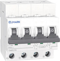 Elmark 4-Poles Automatic Circuit Breaker 6A 41564