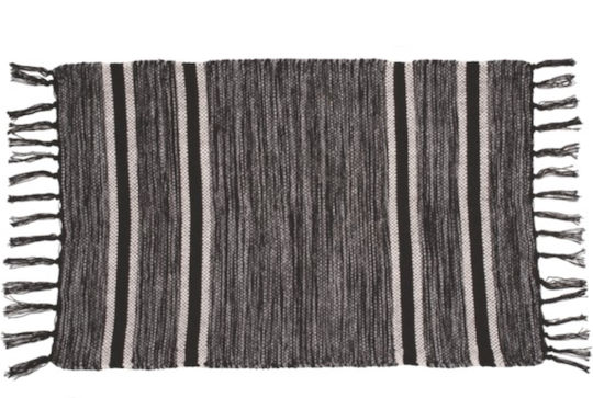 Kipper Sunil Rug Rectangular Cotton with Fringes Gray