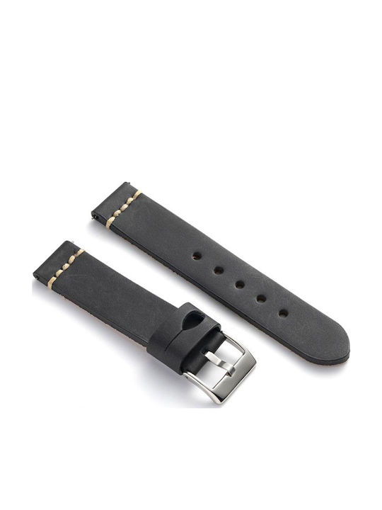 Diloy Straps Leather Strap Black 24mm