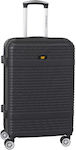 CAT V-Power Alexa Cabin Travel Suitcase Hard Black with 4 Wheels Height 50cm.