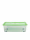 Cyclops Plastic Storage Box with Wheels and Lid Green 19.5x60x40cm