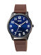 Q&Q Women's Watch with Brown Leather Strap