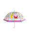 Chanos transparenter Kinderregenschirm Peppa Pig mit automatischer Öffnung 45cm - POE 4772