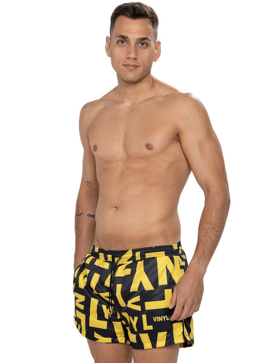 Vinyl Art Clothing Men's Swimwear Shorts Yellow with Patterns