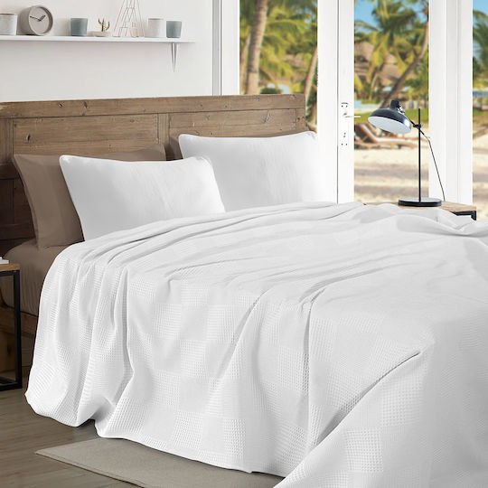 Lino Home Renk Pique Blanket Single 170x240cm White