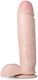 Blush AuNaturel Huge Glass Dildo with Balls and Suction Cup Vanilla 27cm